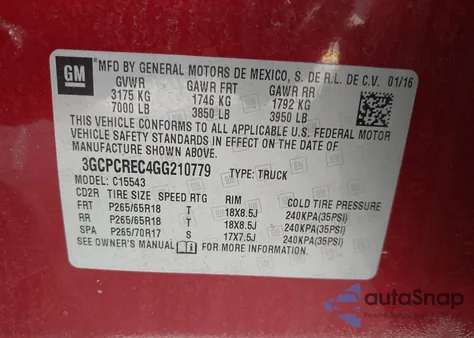 2016 Chevrolet Silverado C1500 Lt from USA, damaged, VIN 3GCPCREC4GG210779